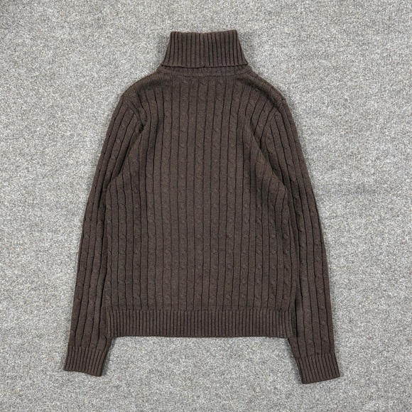 Vintage Jeanne Pierre Brown Cableknit Pullover Sweater Women’s S 100% Cotton 90s - Picture 2 of 11